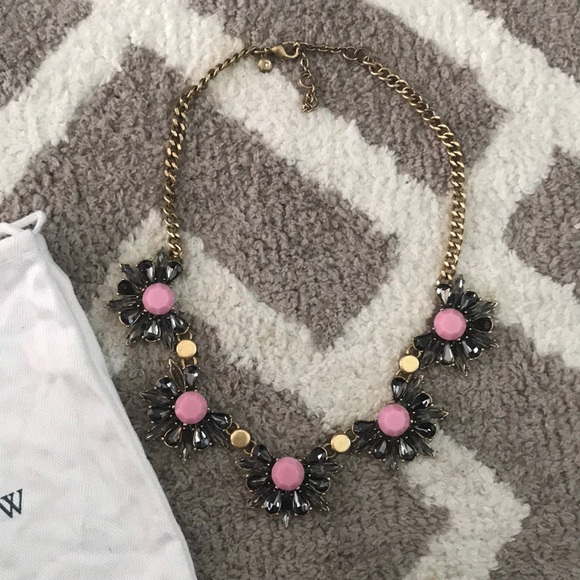 J Crew Pink Crystal Stone Statement Necklace - Picture 2 of 2